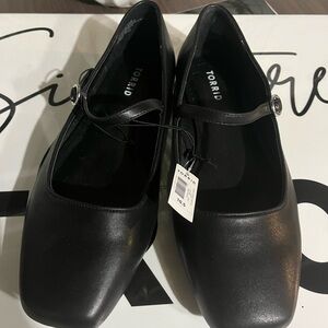Torrid Square Toe Mary Jane Black Flats Size 10.5 NEW
